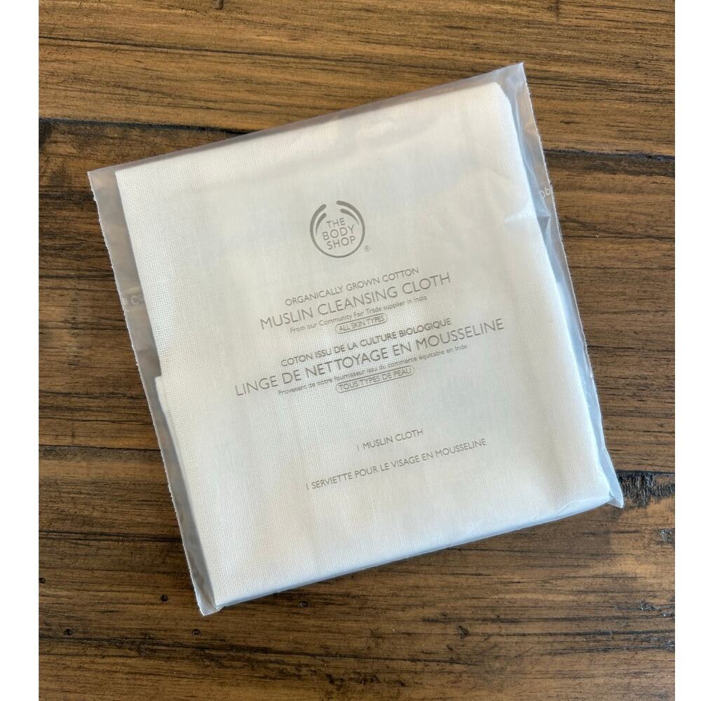The Body Shop Muslin Cleansing Cloth 100% Organically Grown Cotton HTF Rare